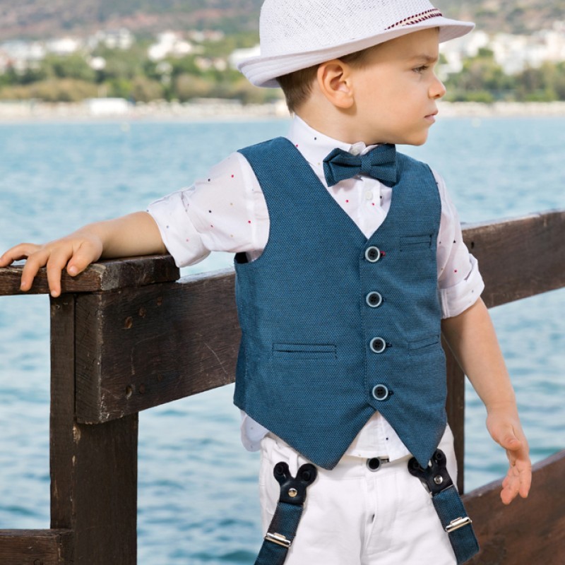 Βαπτιστικό Κουστούμι Stova Bambini "Nautical Elegance" μπλε λευκό 