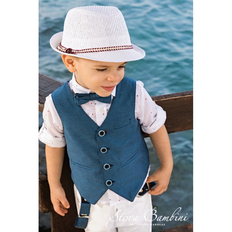 Βαπτιστικό Κουστούμι Stova Bambini "Nautical Elegance" μπλε λευκό 