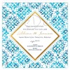 Προσκλητήριο βάπτισης blue white tile Goldprint