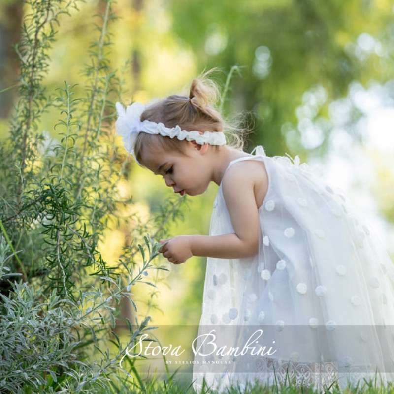 Βαπτιστικό φόρεμα Stova Bambini χειροποίητα λουλούδια