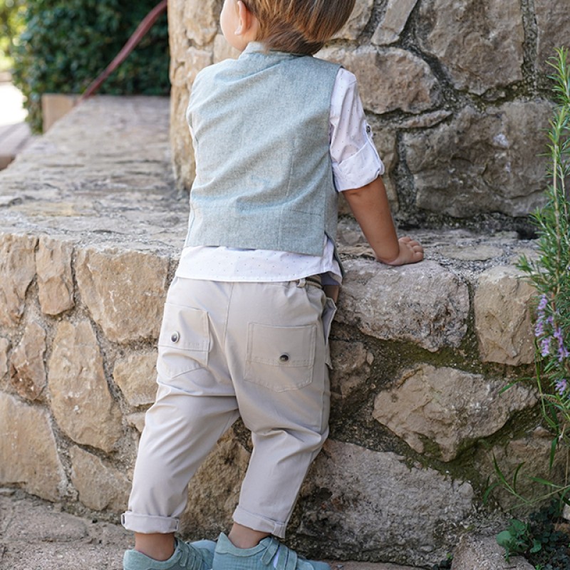 Βαπτιστικό ρούχο μέντα μπεζ Stova Bambini