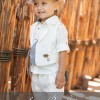 Αγορίστικο Βαπτιστικό Ρούχο Stova Bambini – Λινό White & Σιέλ Boho Chic