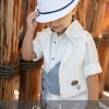 Αγορίστικο Βαπτιστικό Ρούχο Stova Bambini – Λινό White & Σιέλ Boho Chic