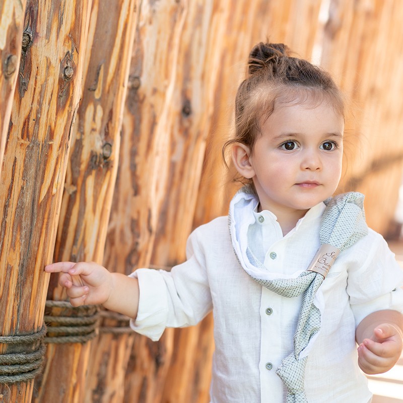 Αγορίστικο Βαπτιστικό Ρούχο Stova Bambini –  Λινό & Βαμβακερό σε Απόχρωση Μέντας