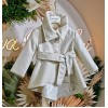 Βελούρ παλτό ασύμμετρο off-white Stova Bambini